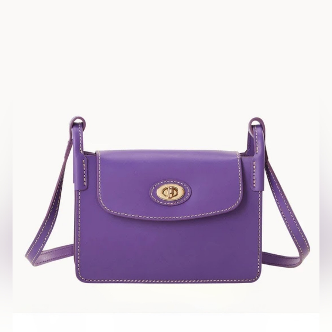 Nwt! Dooney & Bourke Smooth Leather Crossbody In Amethyst